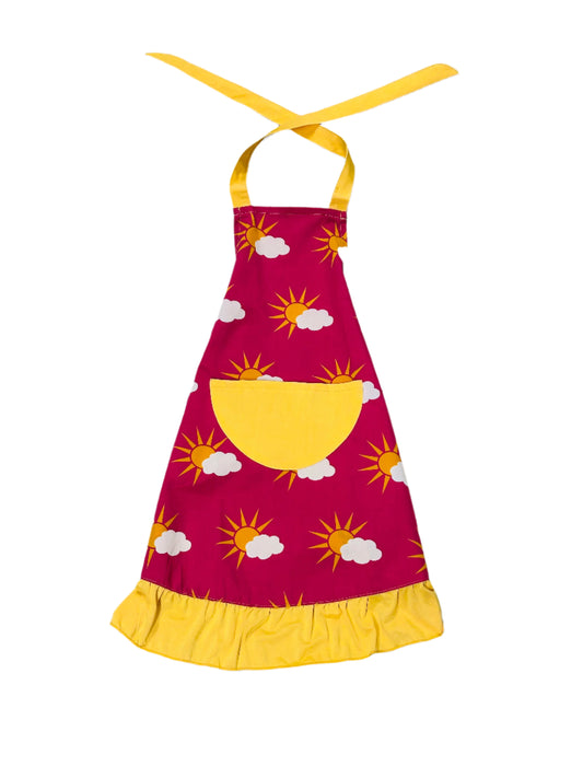 Kickee Pants Print Ruffle Apron in Berry Partial Sun