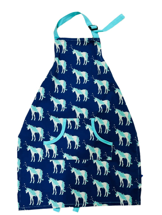 Kickee Pants Print Apron in Flag Blue Unicorn