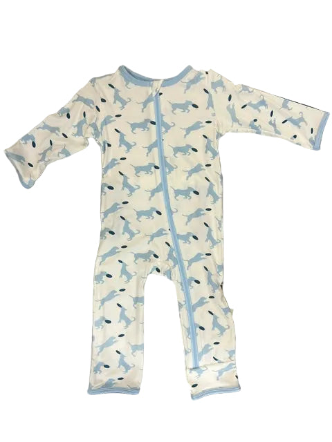 Kickee Pants Coverall w/Zipper Natural Frisbee Labs