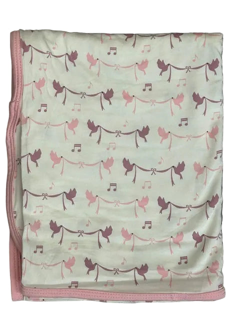 Kickee Pants Natural Bird Banner Swaddle Blanket