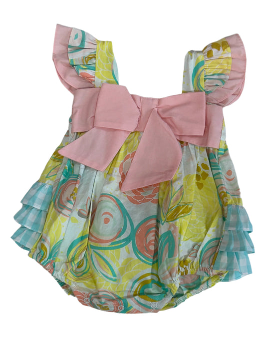 Natalie Grant Bubble Romper w/Pink Bow