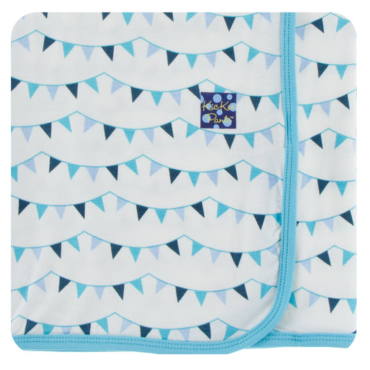 Kickee Pants Swaddle Blanket Confetti Party Flags