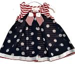 Bonnie Baby Nautical Onesie Dress w/Sheer dot