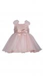 Bonnie Jean Blush Peach Puff Shoulder Dress 10978