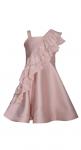 Bonnie Jean Peach Pleated Cascade Dress 10917