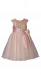 Bonnie Jean Blush Sequin to Mesh Dress 10830