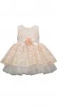 Bonnie Jean Embroidered Light Peach Flounce Dress 10299