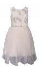 Bonnie Jean Ivory Embroidered Hanky Hem Dress 10981
