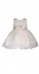 Bonnie Jean Ivory Embroidered Scallop Dress 11068