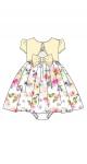 Bonnie Jean Yellow Cardigan Over Floral Dress 11003