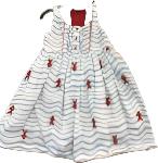 Cotton Kids All Over Embroidered Lobster Back Dress ck3586