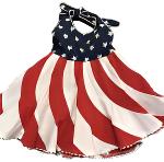 Cotton Kids Nautical Red & White Halter Swirl Dress