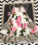 Gurlybird Halter Apron Dress Pink & Green Floral