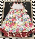 Gurlybird Halter Apron Dress Red Floral