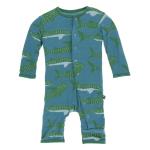 Kickee Pants Boy Coverall w/snaps Seagrass Whale Shark