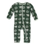 Kickee Pants Boy Coverall w/ Zipper Topiary Tuscan Sheep