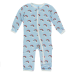 Kickee Pants Boy Coverall w/ Zipper Pond Rainbow