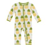 Kickee Pants Boy Coverall w/Zipper Natural Pineapple