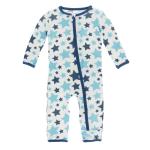 Kickee Pants Boy Coverall w/ Zipper Print Confetti Star