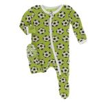 Kickee Pants Boy Footie w/Zipper Meadow Soccer