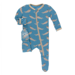 Kickee Pants Boy Footie w/Zipper Blue Moon Sea Otter