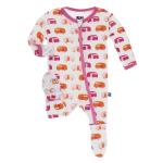 Kickee Pants Girl Footie w/Zipper Natural Camper