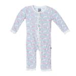 Kickee Pants Girl Ruffle Coverall w/Snaps Cuttlefish