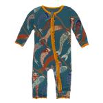 Kickee Pants Girl Ruffle Coverall w/ Zipper Oasis Koinobori
