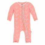 Kickee Pants Girl Ruffle Coverall w/Zipper Blush Happy Tornado