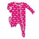 Kickee Pants Girl Ruffle Footie w/Snaps Prickly Pear Desert Fox