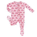 Kickee Pants Girl Ruffle Footie w/ Snaps Lotus Porcupine