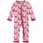 Kickee Pants Girl Ruffle Coverall w/2way Zipper Cake Pop Thumbelina
