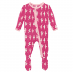 Kickee Pants Girl Ruffle Footie w/ Zipper Calypso Ballerina