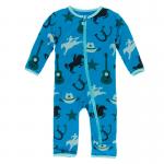 Kickee Pants Boy Coverall w/ Zipper Amazon Cowboy