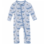 Kickee Pants Boy Coverall w/ 2 Way Zipper Dew Pet Dino