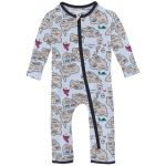Kickee Pants Boy Coverall w/2way Zipper Dew Pirate Map