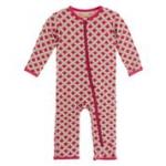 Kickee Pants Girl Coverall w/Zipper Cherry Pie Takeout