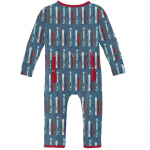 Kickee Pants Boy Coverall w/Zipper Twilight Skis