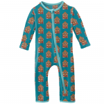 Kickee Pants Boy Coverall w/Zipper Bay Gingerbread