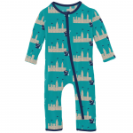 Kickee Pants Boy Coverall w/Zipper Neptune Sandcastles