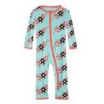 Kickee Pants Boy Coverall w/Zipper Summer Sky Soccer Splash