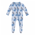 Kickee Pants Boy Footie w/2way Zipper Dew Jackalope