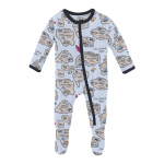 Kickee Pants Boy Footie w/2way Zipper Dew Pirate Map