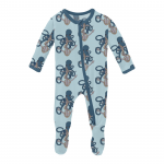 Kickee Pants Boy Footie w/Zipper Spring Sky Octopus Anchor