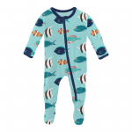 Kickee Pants Boy Footie w/Zipper Tropical Fish