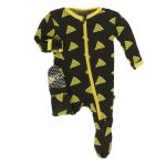 Kickee Pants Boy Footie w/Zipper Zebra Pizza
