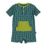 Kickee Pants Kangaroo Romper Oasis Worms