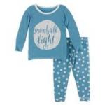 Kickee Pants Boy L/S Pajama Set Blue Moon Snowballs