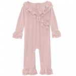 Kickee Pants L/S Kimono Double Ruffle Romper Baby Rose