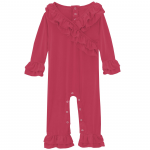 Kickee Pants L/S Double Ruffle Romper Cherry Pie